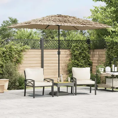 Gossi umbrela soare de gradina cu stalp din otel, maro 248x248x248 cm