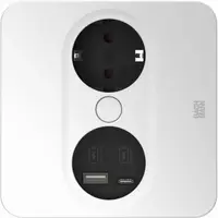 Contact pentru încorporare Bachmann - TWIST 2, 1x Schuko, USB-A+C, 2 m, pătrat, alb