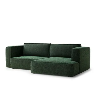 Colțar verde închis extensibil/cu spațiu de depozitare cu tapițerie din chenille (cu colț pe partea dreaptă/cu șezlong) Velto – Maison de Rêve