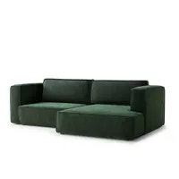 Colțar verde închis extensibil/cu spațiu de depozitare cu tapițerie din chenille (cu colț pe partea dreaptă/cu șezlong) Velto – Maison de Rêve