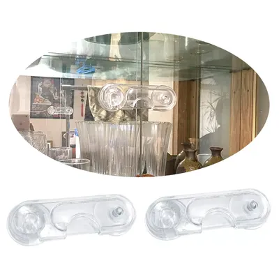 Set 2 opritoare usa dulap, din plastic, transparent