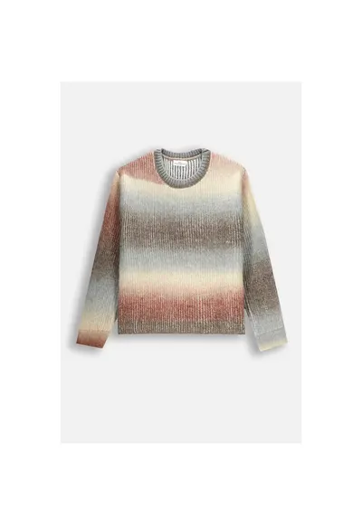Pulover tricotat pentru fetite - croiala boxy - decolteu rotund - multicolor - poliester