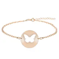 Lolo - Bratara argint 925 personalizata cu fluturas decupat din argint 925 placat cu aur roz