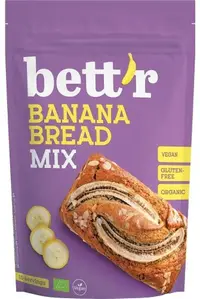Mix organic pentru pâine cu banane, fără gluten, 300 g, Bett'r