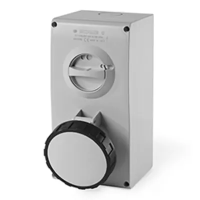 Priza interblocabilan63A 3P+E 7h 480-500V 50Hz 60Hz 136X275MM_PAR terminal cu surub Cu interblocaj mecanic