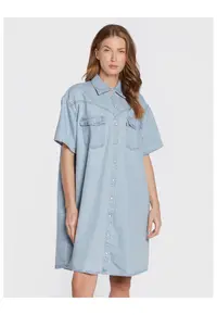 Rochie din denim dama - 301388395 - Bumbac - Albastru