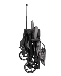 Carucior sport KikkaBoo Miley DarkGrey pana la 22kg,Pliere compacta cu sistem troller,Cadru aluminiu,Suspensii,Baldachin cu extensie protectie UPF50+,Spatar reglabil cu pozitie de somn,Material impermeabil,Husa picioare