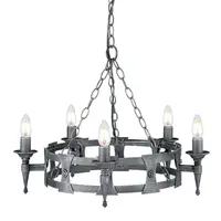 Corp de iluminat suspendat, lustra Saxon 5 Light Chandelier – Black/Silver