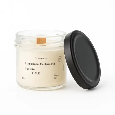 Lumânare Parfumată Tutun & Piele - Ceară Soia Naturală - 180g