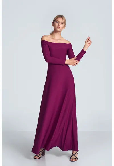 Rochie de seara dama Gahennin M707 burgundy - Rosu stins
