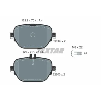 Set placute frana, frana disc TEXTAR 2260201