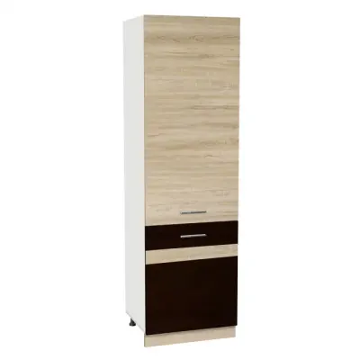 Soldat 60 YANA, 2 usi, corp alb, fronturi sonoma inchis + sonoma deschis, 60x60x200 cm