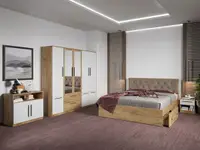 Set dormitor complet Stejar Auriu cu comoda - Madrid - C84