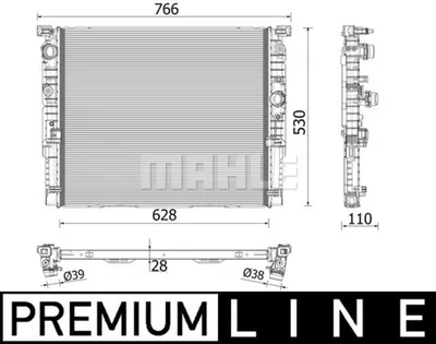 Radiator motor potrivit BMW Seria 5 (G30, F90), 5 (G31), 6 GRAN TURISMO (G32), 7 (G11, G12), 8 (G14, F91), 8 (G15, F92), 8 GRAN COUPE (G16, F93) 2.0-6.6