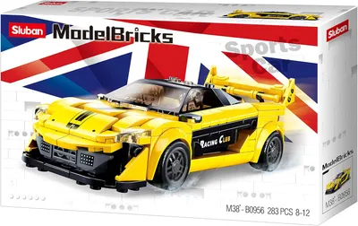 Constructor Sluban Model Bricks - Supermașină galbenă, 283 piese