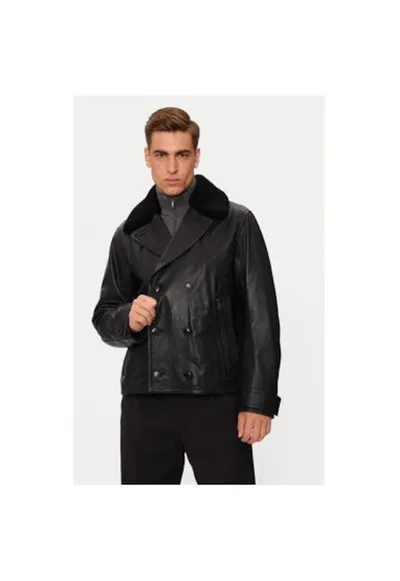 Geaca barbati - 304238284 - Piele naturala - Negru - Negru