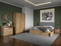 Set dormitor complet Stejar Auriu cu comoda - Acapulco - C22