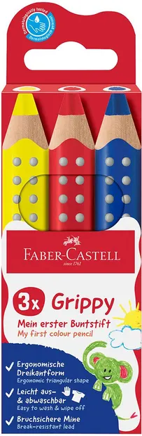 Set de creioane colorate Faber-Castell - Grippy, 3 culoare