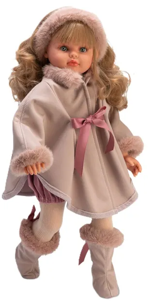 Păpușă Asi Dolls - Pepa, cu palton bej și cizme pufoase, 57 cm