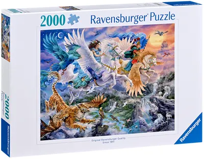 Puzzle Ravensburger din 2000 piese - Pegasus și prietenii