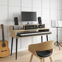 vidaXL Birou de studio Stejar Sonoma 130 x 42,5 x 36 cm Lemn prelucrat
