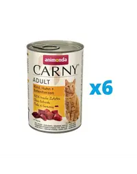 ANIMONDA Carny Adult pachete conserve vita, pui, inimi rata 6 x 400 g pisici adulte