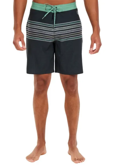 Pantaloni scurti de baie cu imprimeu si snur in talie