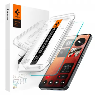 Folie de protectie Ecran Clear Spigen GlastR EZ FIT pentru Nothing Phone (3a) / Phone (3a) Pro, Sticla Securizata, Full Glue AGL09429