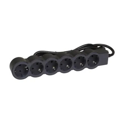 Prelungitor Sch 6x2p+t Standard 3m 1,5mm2 Negru