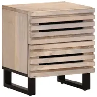 Gossi noptiera, 40x34x46 cm, lemn masiv mango albit