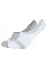 Sosete Barbati - MU34009 – 1001 - 2 Perechi - Regular Fit - Design Simplu Cu Logo - Scurti - Confortabile Si Respirabile - Bumbac - Alb/Gri - Alb | Gri