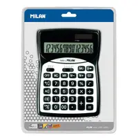 Calculator de birou Milan,16 cifre, alb-negru