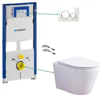 Set vas wc suspendat Oslo cu clapeta si rezervor wc incastrat Geberit Sigma