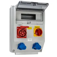 Cutie ind. de distributie fara protectie, cu intr. general Out:2×SCHUKO+1×16A(3P+N+E)