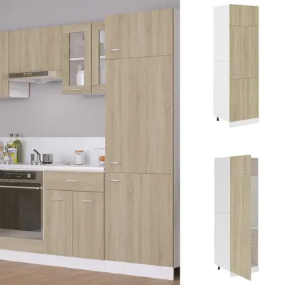 vidaXL Dulap de frigider, stejar sonoma, 60x57x207 cm, lemn prelucrat