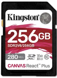 Card de memorie Kingston - Canvas React Plus V60, 256GB, SDXC, Class 10