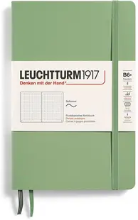 Caiet Leuchtturm1917 Paperback - B6+, verde deschis, pagini cu puncte, copertă moale
