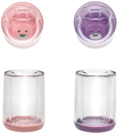 Set de 2 pahare de băut Melii - Roz și mov, 145 ml