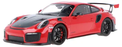 Model de colecție MINICHAMPS Modern: Automobile - Porsche 911 (991.2) GT2RS, 2018, Roșu cu roți negre