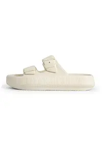 Papuci flatform Treno - Galben pal