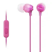 Căști cu microfon Sony - MDR-EX15AP, roz