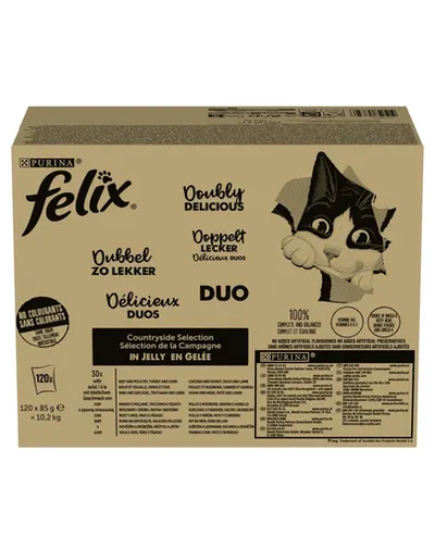 FELIX Fantastic DUO mix gusturi în jeleu hrană umedă pisici 120x85 g