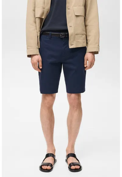Pantaloni scurti cu talie medie - Bleumarin