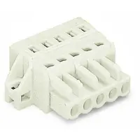 1-conductor female plug; 100% protected against mismating; clamping collar; 2.5 mm²; Pin spacing 5 mm; 3-pole; 2,50 mm²; light gray