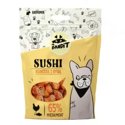 Recompense pentru caini Mr. Bandit Sushi cu pui peste 80 gr