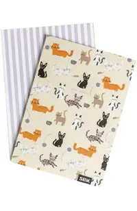 Set 2 caiete liniatura punctata: Kitties and Happiness
