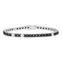Bratara tennis din aur alb cu diamante negre de 7.2ct