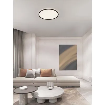 Plafoniera AOTON Triac Dimabil Nisipiu Negru Metal, Aluminiu & Acrylic LED 55 Wat 220-240Volt 4661Lm IP20 2700 + 3000K Dip Intrerupator Deschis sus & jos
