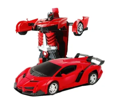 Masina transformer rosie interactiva cu telecomanda