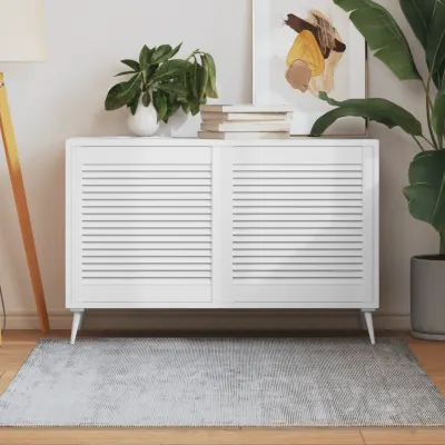 vidaXL Uși dulap design lambriu 2 buc. alb 61,5x59,4 cm lemn masiv pin